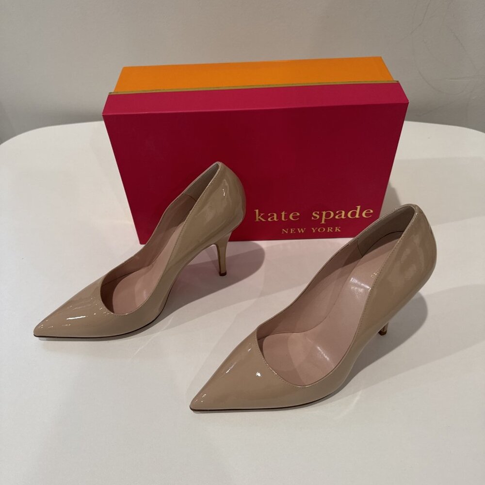 Kate Spade Licorice Powder Patent Leather High Heeled Shoes